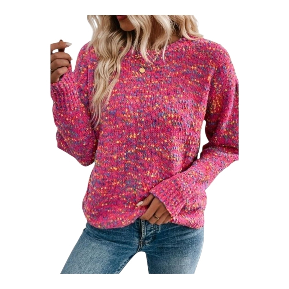 ROUNDTABLE INJ. -  Comfy Soft Pink Confetti Sweater